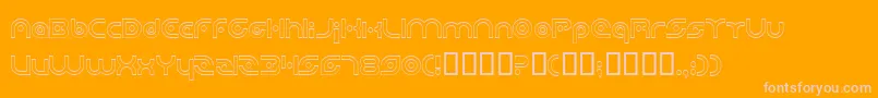 フォントPlanetaryOrbiterOutline – オレンジの背景にピンクのフォント