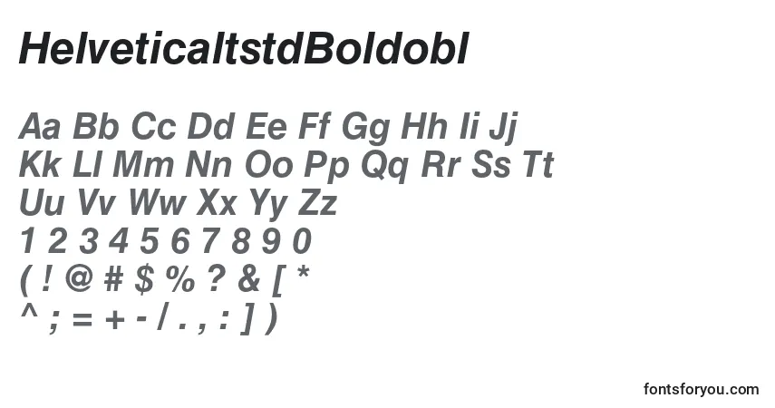 A fonte HelveticaltstdBoldobl – alfabeto, números, caracteres especiais