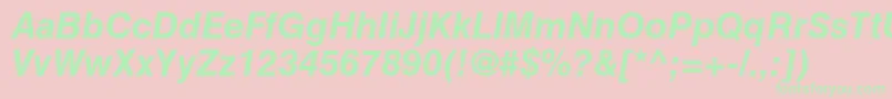 HelveticaltstdBoldobl Font – Green Fonts on Pink Background