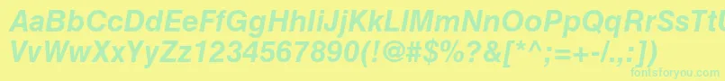 Police HelveticaltstdBoldobl – polices vertes sur fond jaune