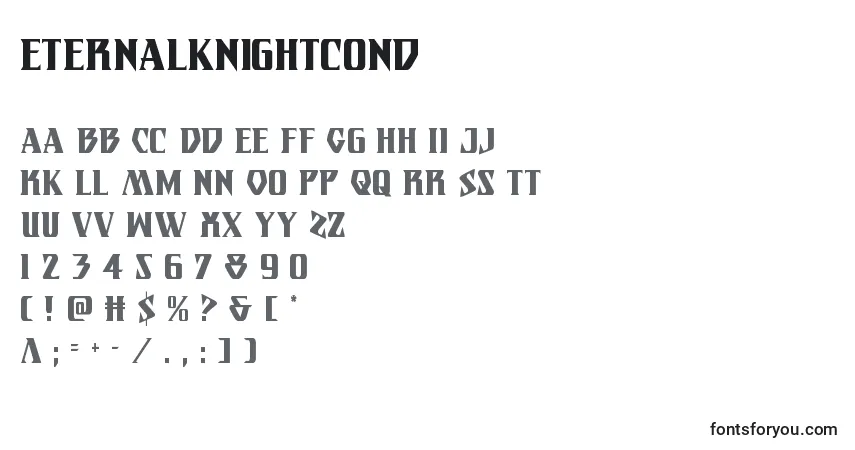 Eternalknightcond-fontti – aakkoset, numerot, erikoismerkit