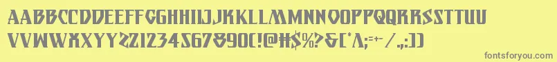 Eternalknightcond-fontti – harmaat kirjasimet keltaisella taustalla