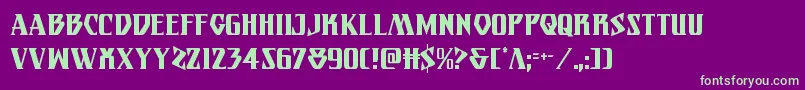 Eternalknightcond Font – Green Fonts on Purple Background