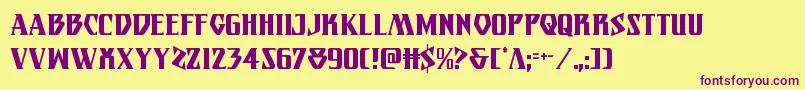Eternalknightcond-fontti – violetit fontit keltaisella taustalla