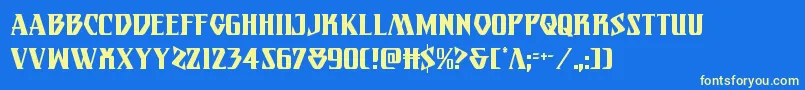Eternalknightcond-fontti – keltaiset fontit sinisellä taustalla