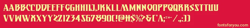 Eternalknightcond-fontti – keltaiset fontit punaisella taustalla