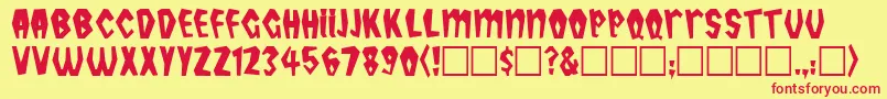 TropicanaPlain Font – Red Fonts on Yellow Background