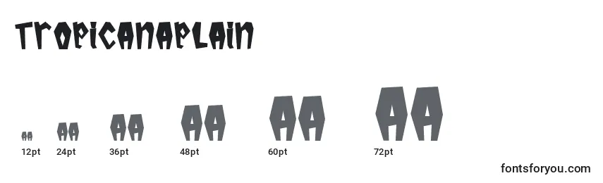 TropicanaPlain Font Sizes