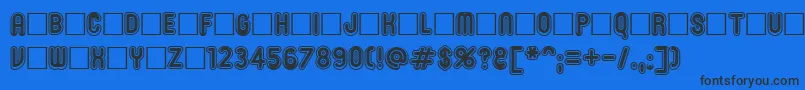 Roninsete Font – Black Fonts on Blue Background