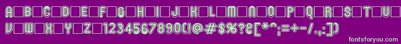 Roninsete Font – Green Fonts on Purple Background