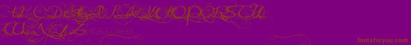 OneDayAfterRainRoses Font – Brown Fonts on Purple Background