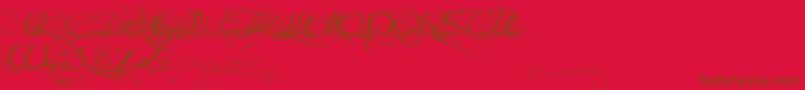 OneDayAfterRainRoses Font – Brown Fonts on Red Background