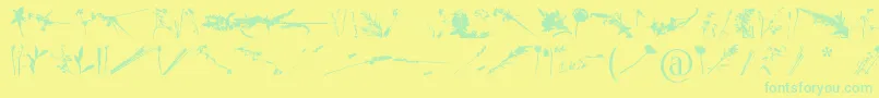 FloralFlush-Schriftart – Grüne Schriften auf gelbem Hintergrund