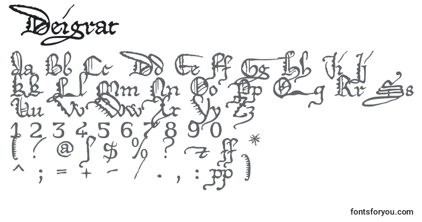 Deigrat Font – alphabet, numbers, special characters