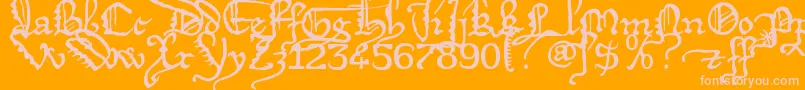 Deigrat-Schriftart – Rosa Schriften auf orangefarbenem Hintergrund