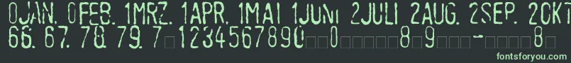 LinotypeTagesstempelMager Font – Green Fonts on Black Background