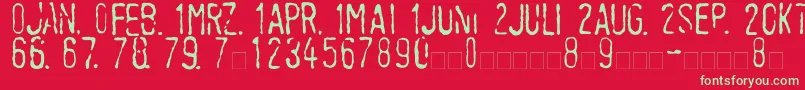 LinotypeTagesstempelMager Font – Green Fonts on Red Background