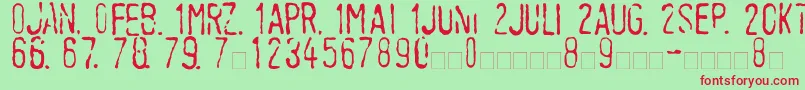 LinotypeTagesstempelMager Font – Red Fonts on Green Background