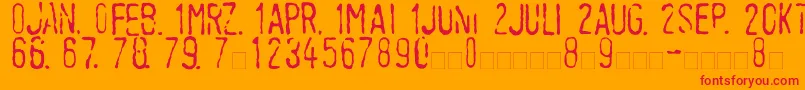 Más sobre la fuente LinotypeTagesstempelMager fuente LinotypeTagesstempelMager – Fuentes Rojas Sobre Fondo Naranja
