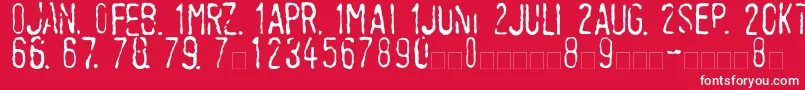 LinotypeTagesstempelMager Font – White Fonts on Red Background
