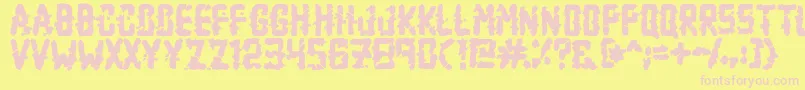 ZombieApocalypse Font – Pink Fonts on Yellow Background