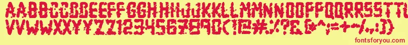 ZombieApocalypse Font – Red Fonts on Yellow Background