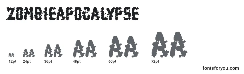 Größen der Schriftart ZombieApocalypse