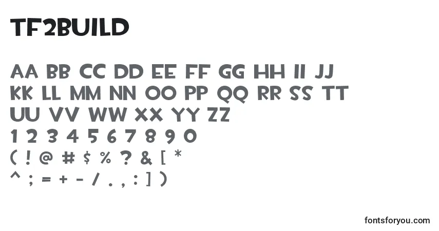 Schriftart Tf2build – Alphabet, Zahlen, spezielle Symbole