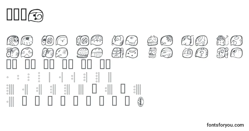 Schriftart Wuuj – Alphabet, Zahlen, spezielle Symbole