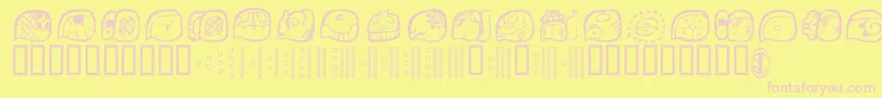 Fonte Wuuj – fontes rosa em um fundo amarelo