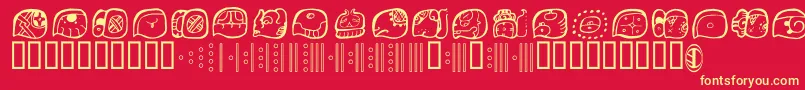 Wuuj Font – Yellow Fonts on Red Background