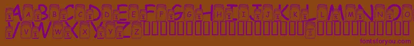 LmsCanningWithTheInlaws Font – Purple Fonts on Brown Background