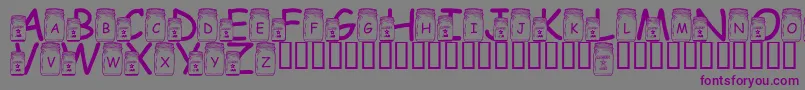 Шрифт LmsCanningWithTheInlaws – фиолетовые шрифты на сером фоне