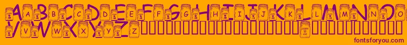 Шрифт LmsCanningWithTheInlaws – фиолетовые шрифты на оранжевом фоне