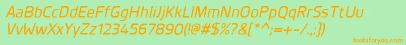 PlanerMediumitalic Font – Orange Fonts on Green Background