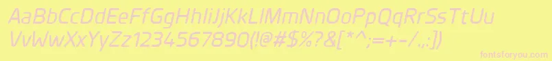 PlanerMediumitalic-Schriftart – Rosa Schriften auf gelbem Hintergrund