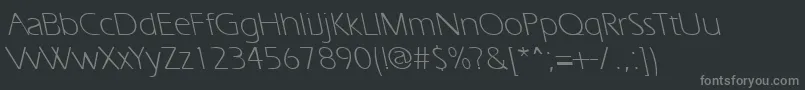 Fonte ErgoelightbsRegular – fontes cinzas em um fundo preto