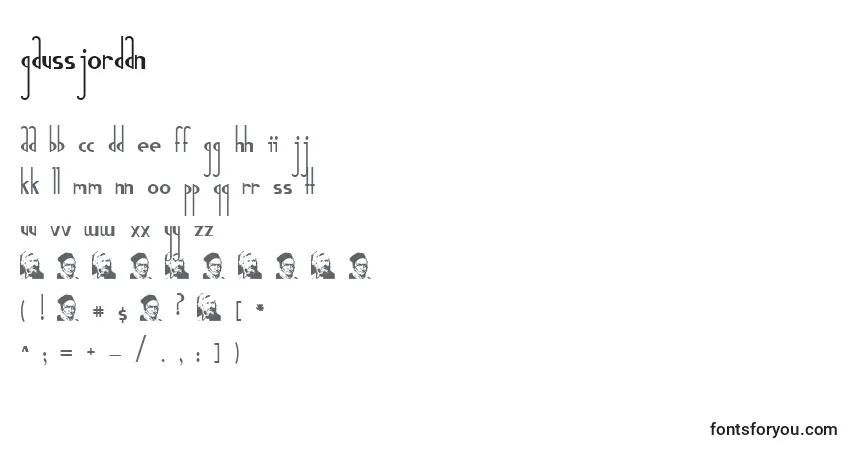 A fonte GaussJordan – alfabeto, números, caracteres especiais