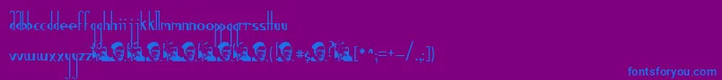 GaussJordan Font – Blue Fonts on Purple Background