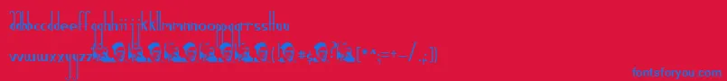 GaussJordan Font – Blue Fonts on Red Background