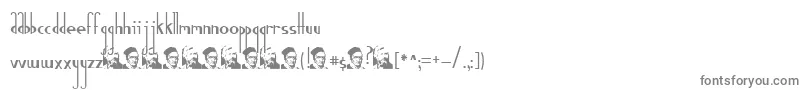 GaussJordan-fontti – harmaat kirjasimet valkoisella taustalla