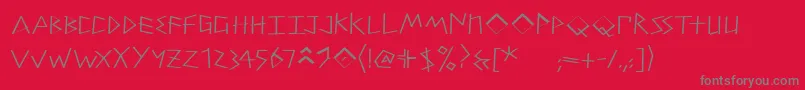 Petitixthreecallig Font – Gray Fonts on Red Background