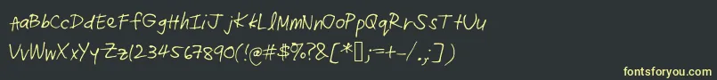 フォントRadz – 黒い背景に黄色の文字