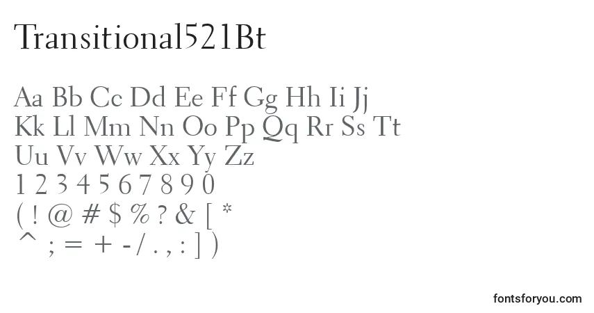 Transitional521Bt-fontti – aakkoset, numerot, erikoismerkit