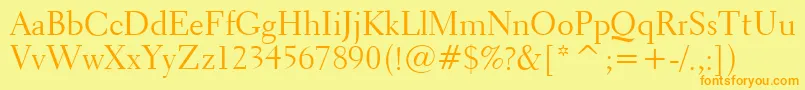 Transitional521Bt Font – Orange Fonts on Yellow Background