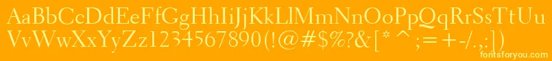 フォントTransitional521Bt – オレンジの背景に黄色の文字