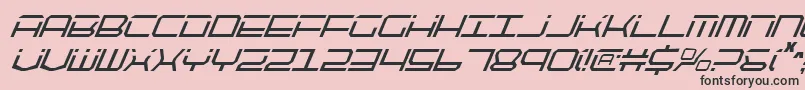 フォントQtech2ci – ピンクの背景に黒い文字