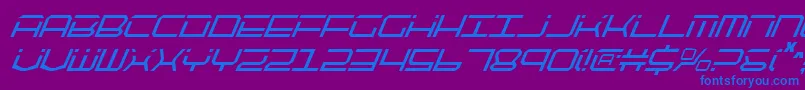 Qtech2ci Font – Blue Fonts on Purple Background