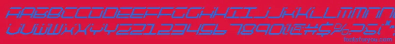 Qtech2ci Font – Blue Fonts on Red Background