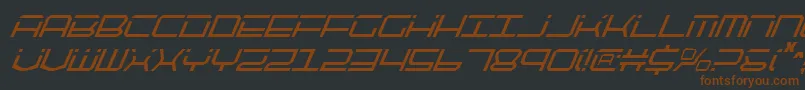 Qtech2ci-Schriftart – Braune Schriften auf schwarzem Hintergrund